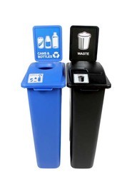 Duo Containers for Cans and Bottle-Waste Waste Watcher, Blue-Grey #BU101053000