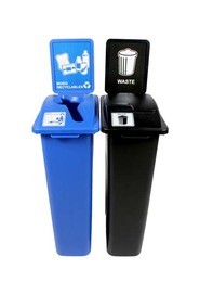 Duo contenants à recyclage mixte-déchet Waste Watcher, fermé #BU101051000