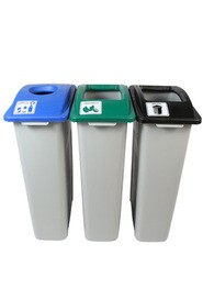 WASTE WATCHER Recycling Station for Waste, Cans and Compost 69 Gal #BU100982000