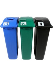 Trio contenants canettes, organiques et déchets Waste Watcher, fermé BVN #BU101064000