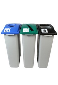 WASTE WATCHER Waste, Cans and Compost Recycling Station 69 Gal #BU100976000