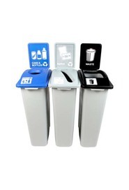 Trio Containers Cans, Paper and Waste Waste Watcher, Grey-Base #BU100992000