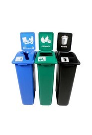 Trio contenants recyclage, organique et déchets Waste Watcher #BU101066000