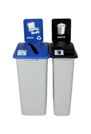 Duo contenants papier-déchet Waste Watcher XL, couvercle fermé #BU101331000