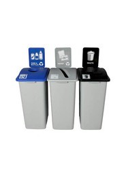 Trio Containers Cans, Paper and Waste Waste Watcher XL, Closed Lid #BU101351000