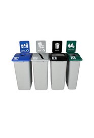 Quatre contenants canette, papier, organique et déchet Waste Watcher XL, ouvert #BU101360000