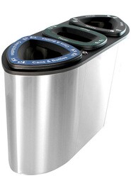 Stainless Steel Triple Recycling Container BOKA #BU101230000