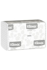01500 Kleenex, Essuie-mains pliés en C blanc, 16 x 150 feuilles #KC001500000