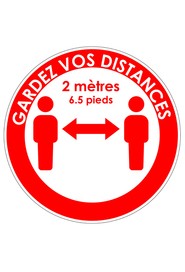 Autocollants au sol GARDEZ VOS DISTANCES #CV0COLLANT1