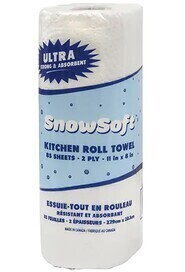 SnowSoft Kitchen Roll Towel White, 24 Rolls per Case #SCXET708500