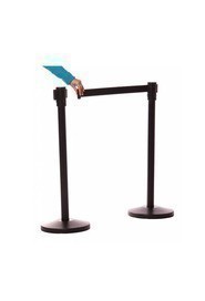 Poteau à ruban rétractable, noir mat, 90", MOBICO #CV005011SPC