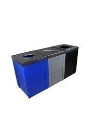 Triple Indoor Containers EVOLVE, Blue Grey Black, 150 gal #BU101284000