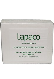 Lapaco Nu-Linen, White Napkins, 5 x 100 Sheets #EM514001000