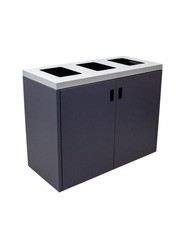 Poubelle intérieure triple grise SUMMIT 96 gal #BU105182000