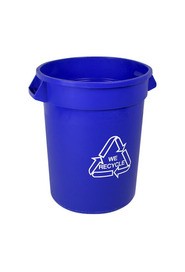 Poubelle We Recycle avec ruban de mobius simple bleue TRC, 32 gal #BU103595000