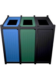 VENTURE Customizable 3-Stream Recycling Station 69 Gal #BU104605000