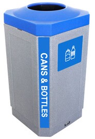 OCTO 104451-104452 Single Recycling Container with Sign, 32 gal #BU104451000