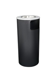 Poubelle simple noire avec cendrier cylindre Spectrum 15 gal #BU104175000