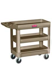 Chariot utilitaire à 3 tablettes Rubbermaid 4510 #RB004510BEI