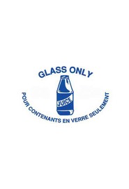 Étiquette "Glass only" "Pour contenants en verre seulement" #WH000002000