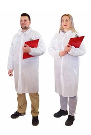 White Polypropylene Disposable Lab Coat #GL007716000