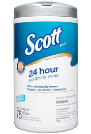 SCOTT 24 Hour Sanitizing Wipes #KC053686000