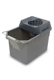 Seau gris avec essoreuse conique pour vadrouille ronde #RB006194GRI