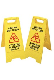 Bilingual Caution Wet Floor Safety Sign 12" x 24" #WH0710CWF00