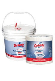 CERTAINTY PLUS Lingettes désinfectantes sèches avec seau #IN0TR99B000