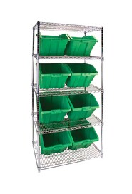 Heavy-Duty Wire Shelving Units and Storage Bins, 5 Tiers #TQ0RL825000