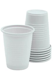 White Flat Plastic Cup #EMGPGT00600