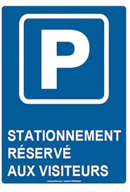 Enseigne "Stationnmenet réservé aux visiteurs" #TQ0SR656000