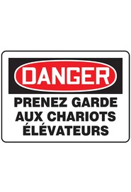 "Danger, Prenez garde aux chariots élévateurs" Safety Sign #TQ0SP149000