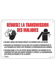 Enseigne "Réduisez la transmissions des maladies" #TQSGU380000