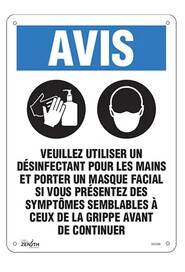 Notice for Disinfectant and Mask Use, Safety Sign #TQSGU368000