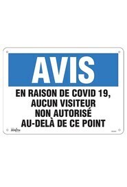 Enseigne " COVID-19, aucun visiteur non autorisé" #TQSGU350000