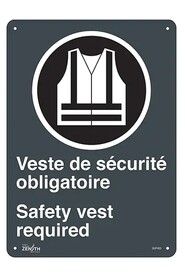 "Safety Vest Required" Bilingual Safety Sign #TQSGP405000