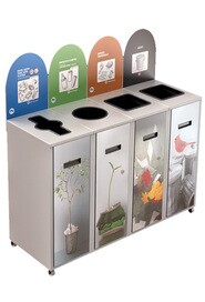 MULTIPLUS 4-Stream Recycling Station 58L #NIMU5804P1BLA