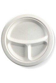3 Sections Compostable Round Plate #GL006024000