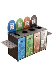 MULTIPLUS Îlot de récupération à 4 voies avec tablette 87L #NIMU874TNOI