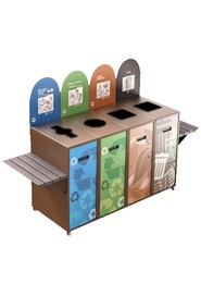 MULTIPLUS 4-Stream Recycling Station with Shelve 87L #NIMU874TBRU