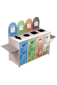 MULTIPLUS 4-Stream Recycling Station with Shelve 87L #NIMU874TBLA