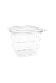 Contenant recyclable à charnière avec couvercle plat #EC420755200