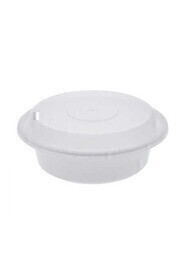 Contenant rond en plastique recyclable et réutilisable avec couvercle #EC450552000