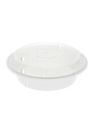 Contenant rond en plastique recyclable et réutilisable avec couvercle #EC450552100