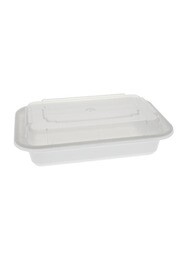 Contenant rectangle en plastique recyclable avec couvercle #EC450552500