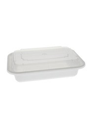 Contenant rectangle en plastique recyclable avec couvercle #EC450552500