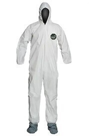 Proshield 50 Protection White Microporous Coverall with Boots #TQSFQ746000