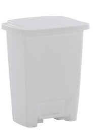 Poubelle à pédale en plastique blanc, 8 gallons #AL284187BLA