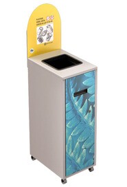 MULTIPLUS Station de recyclage avec couvercle 120L #NIMU120P2PVMBLA